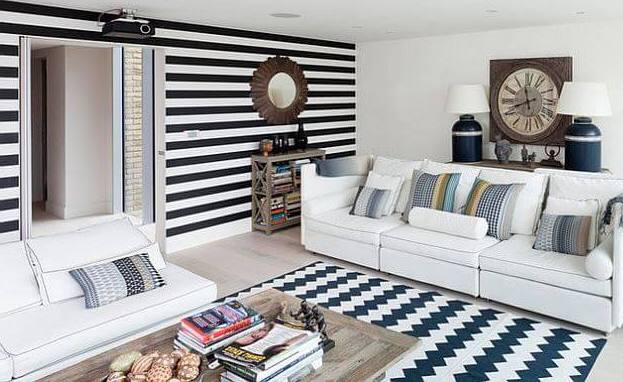 Black-and-White-Striped-Wall